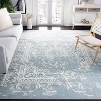 SAFAVIEH Adirondack Collection 6' x 9' Slate / Ivory ADR101T Oriental Distressed Non-Shedding Living Room Bedroom Dining Home Office Area Rug