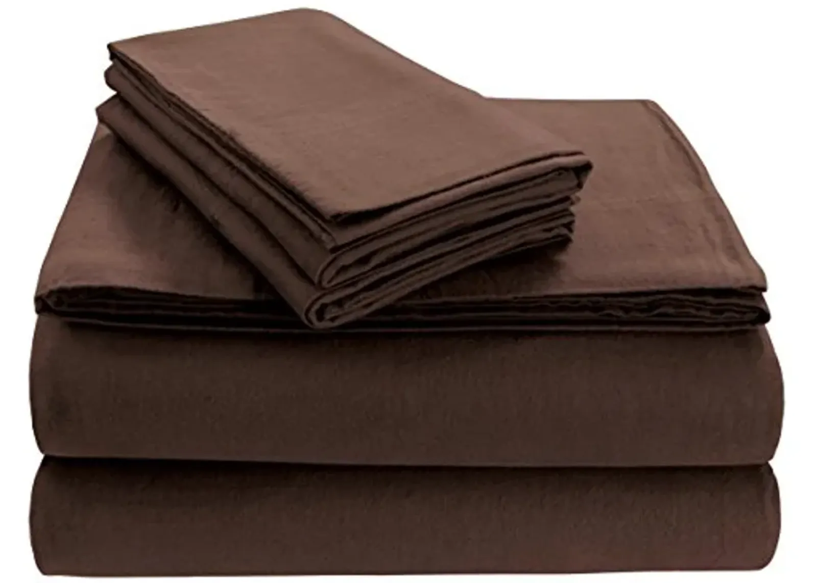 Tribeca Living SOLFL170SSQUCH Solid 5-Ounce Flannel Extra Deep Pocket Chocolate, Queen Sheet Set