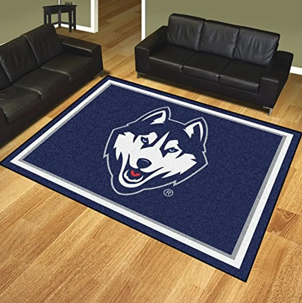 FANMATS 20139 University of Connecticut 8ft. x 10 ft. Plush Area Rug