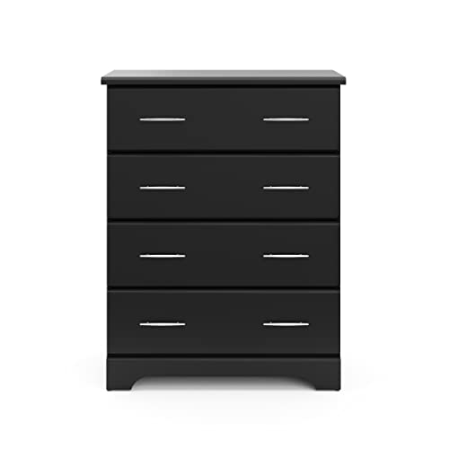 Storkcraft Brookside 4 Drawer Dresser (Black) – GREENGUARD Gold Certified, Dresser For Nursery, 4 Drawer Dresser, Kids Dresser, Nursery Dresser Drawer Organizer, Chest of Drawers