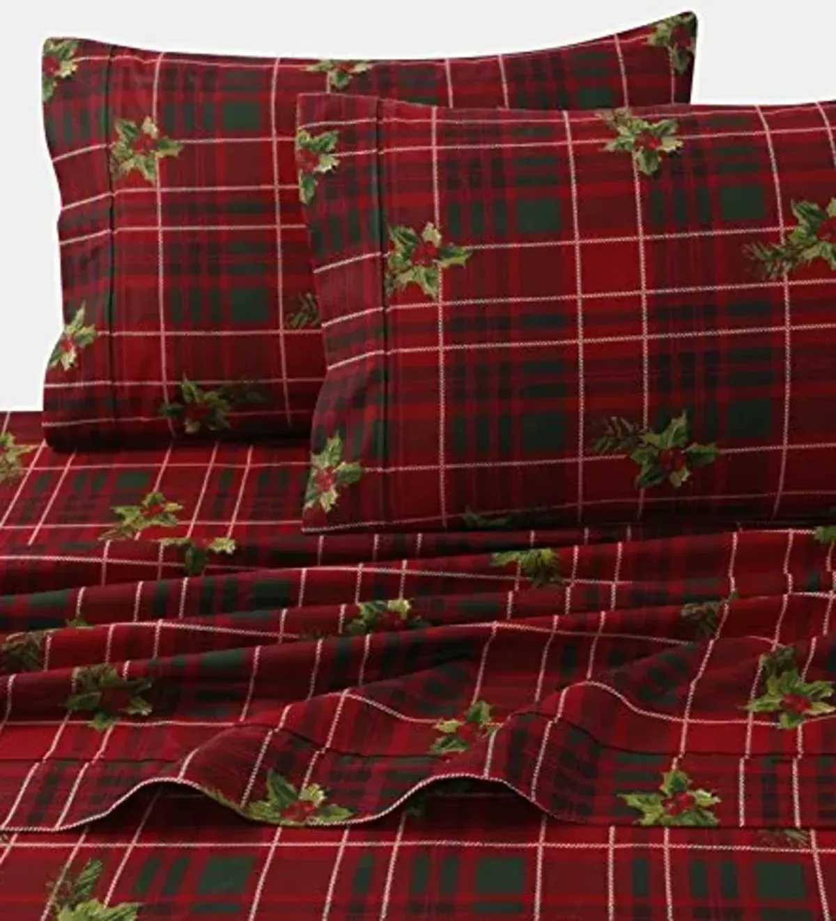 Tribeca Living VIPL230DPSSTWX Vintage Plaid Printed 230-GSM Flannel Twill 24 inch Extra Deep Pocket Sheet Set with Oversize Flat, Twin XL