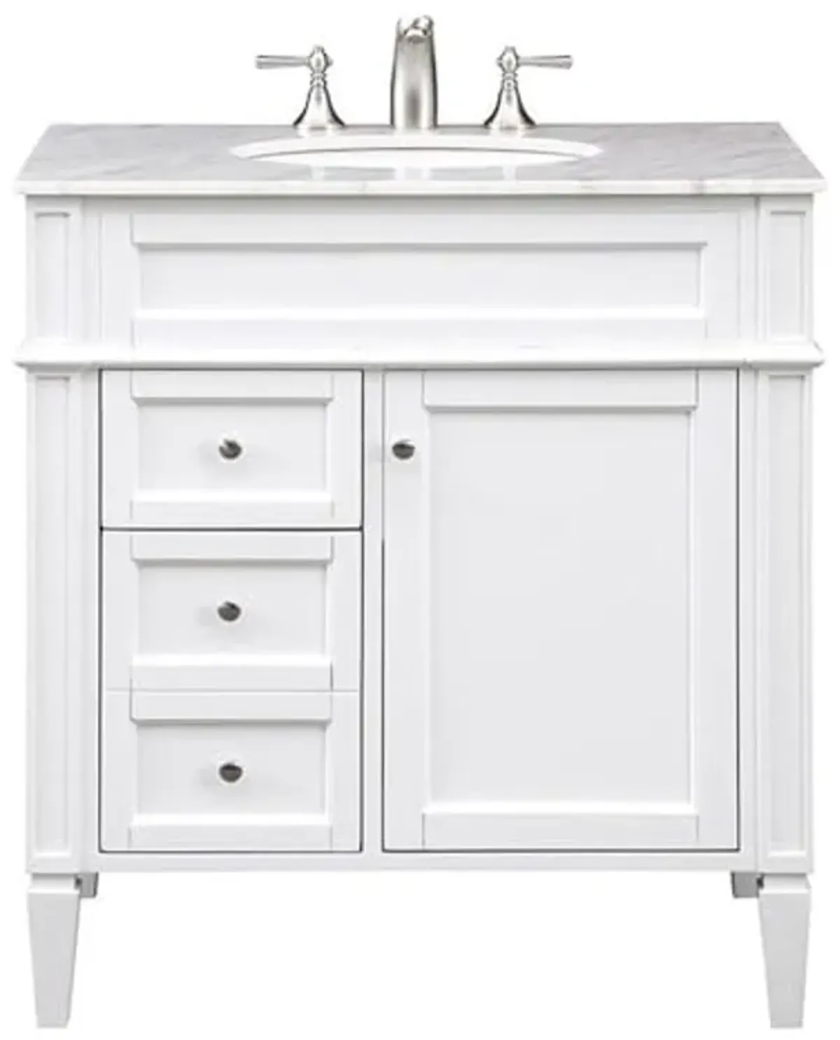 Elegant Decor VF-1024 Single Bathroom Vanity Set, 32", White/VF-1024