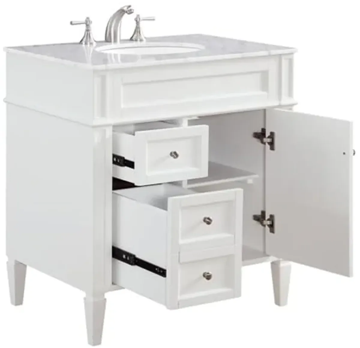 Elegant Decor VF-1024 Single Bathroom Vanity Set, 32", White/VF-1024