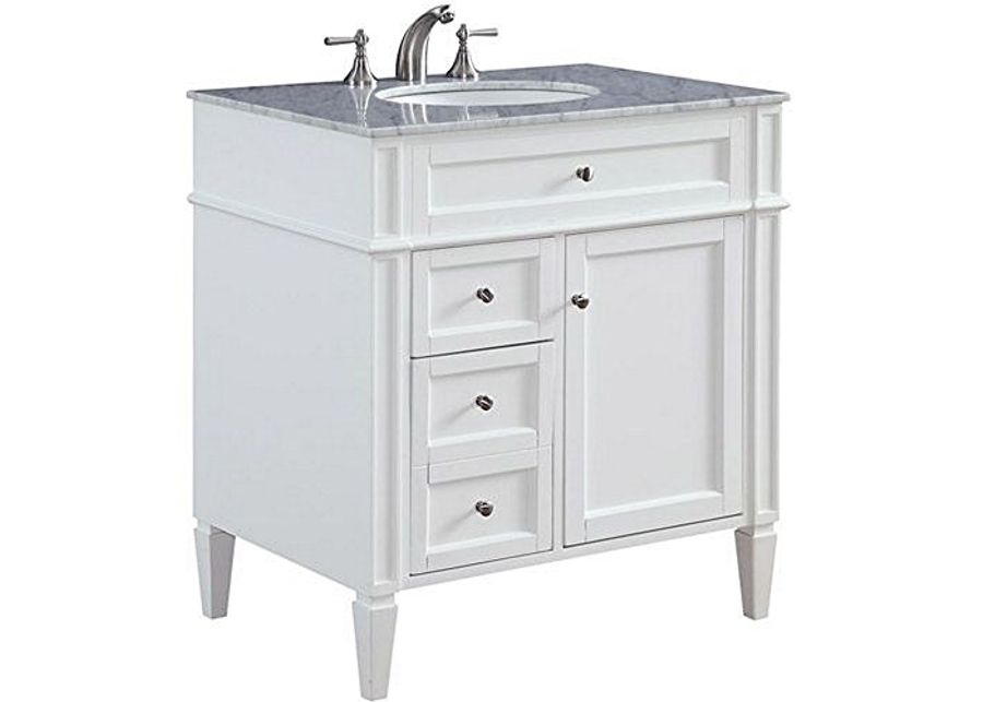 Elegant Decor VF-1024 Single Bathroom Vanity Set, 32", White/VF-1024