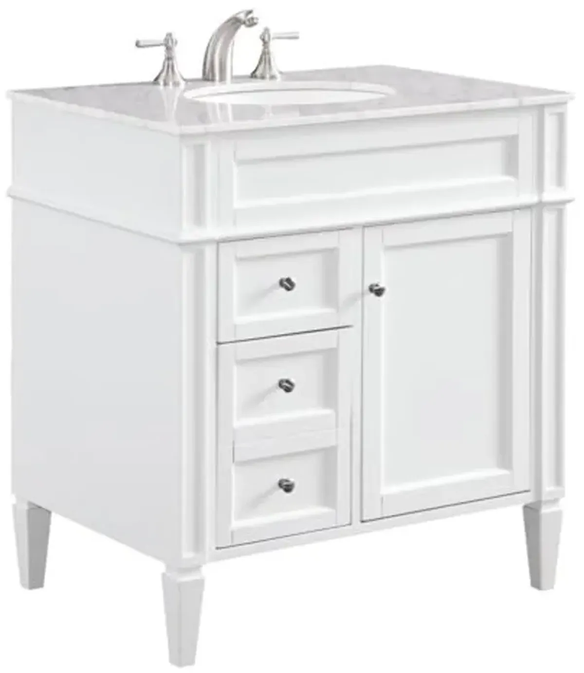 Elegant Decor VF-1024 Single Bathroom Vanity Set, 32", White/VF-1024