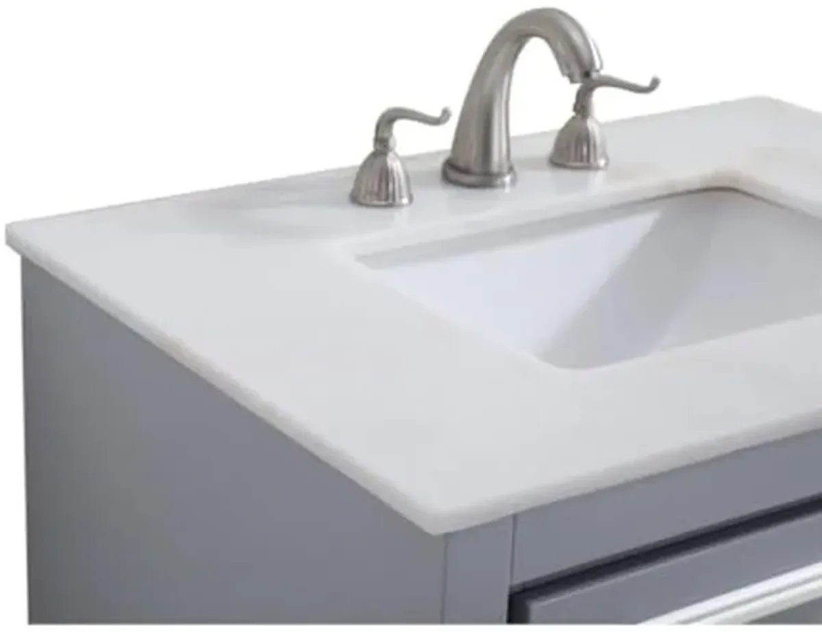 Elegant Decor VF-1028 Single Bathroom Vanity Set, 30", Grey/VF-1028