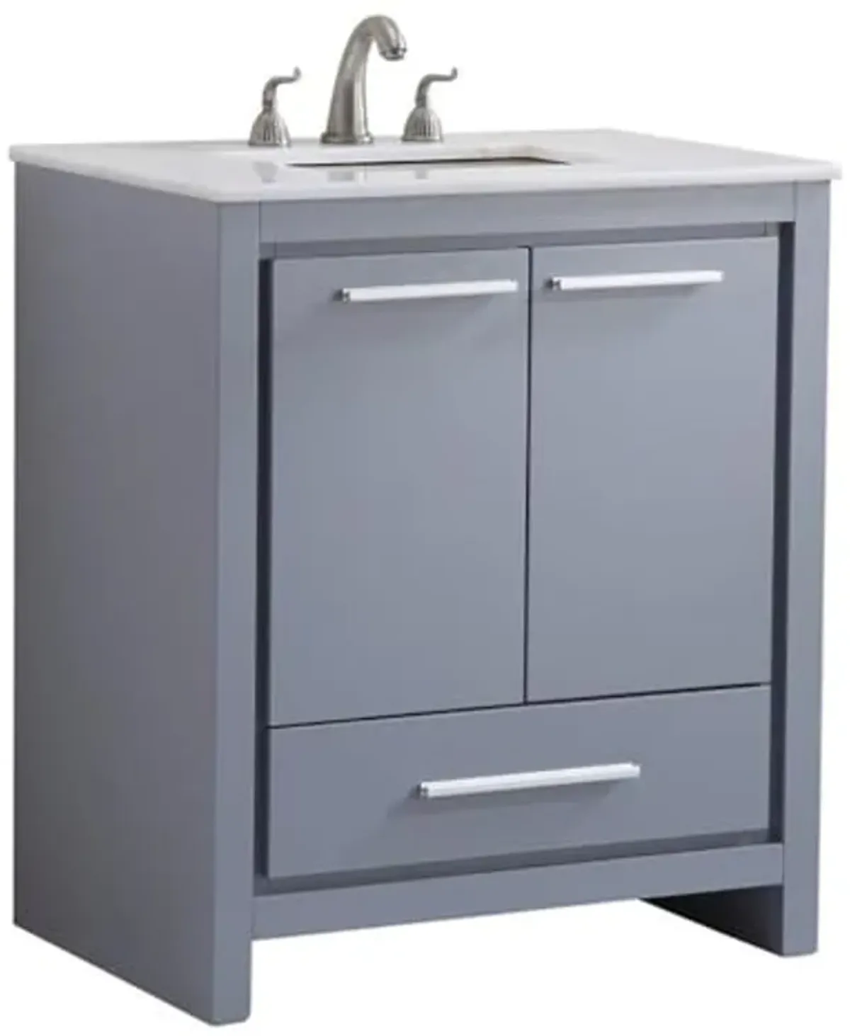 Elegant Decor VF-1028 Single Bathroom Vanity Set, 30", Grey/VF-1028