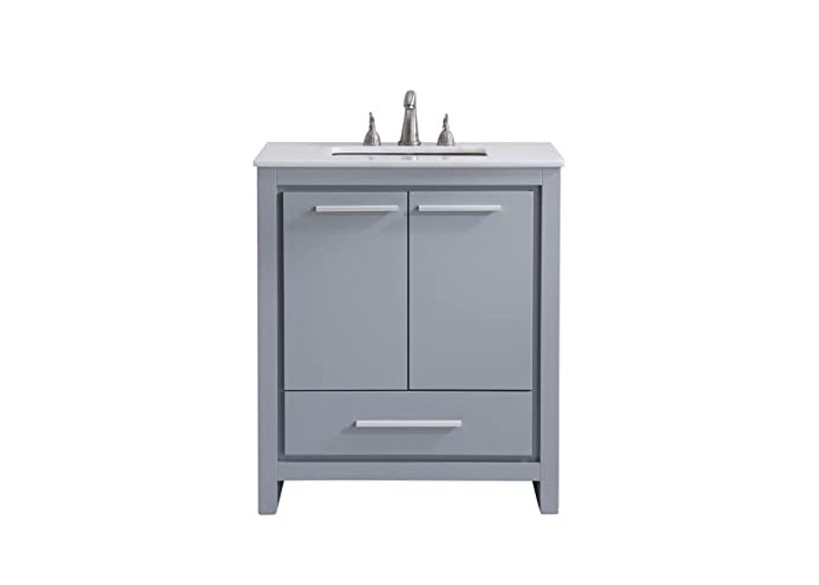 Elegant Decor VF-1028 Single Bathroom Vanity Set, 30", Grey/VF-1028