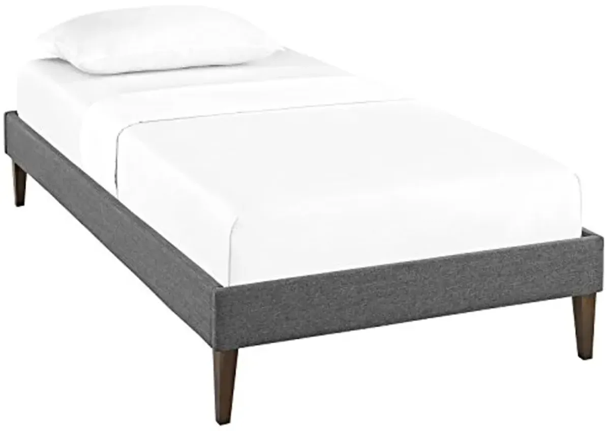 Modway Sharon Twin Fabric Bed Frame with Squared Tapered Legs, Gray