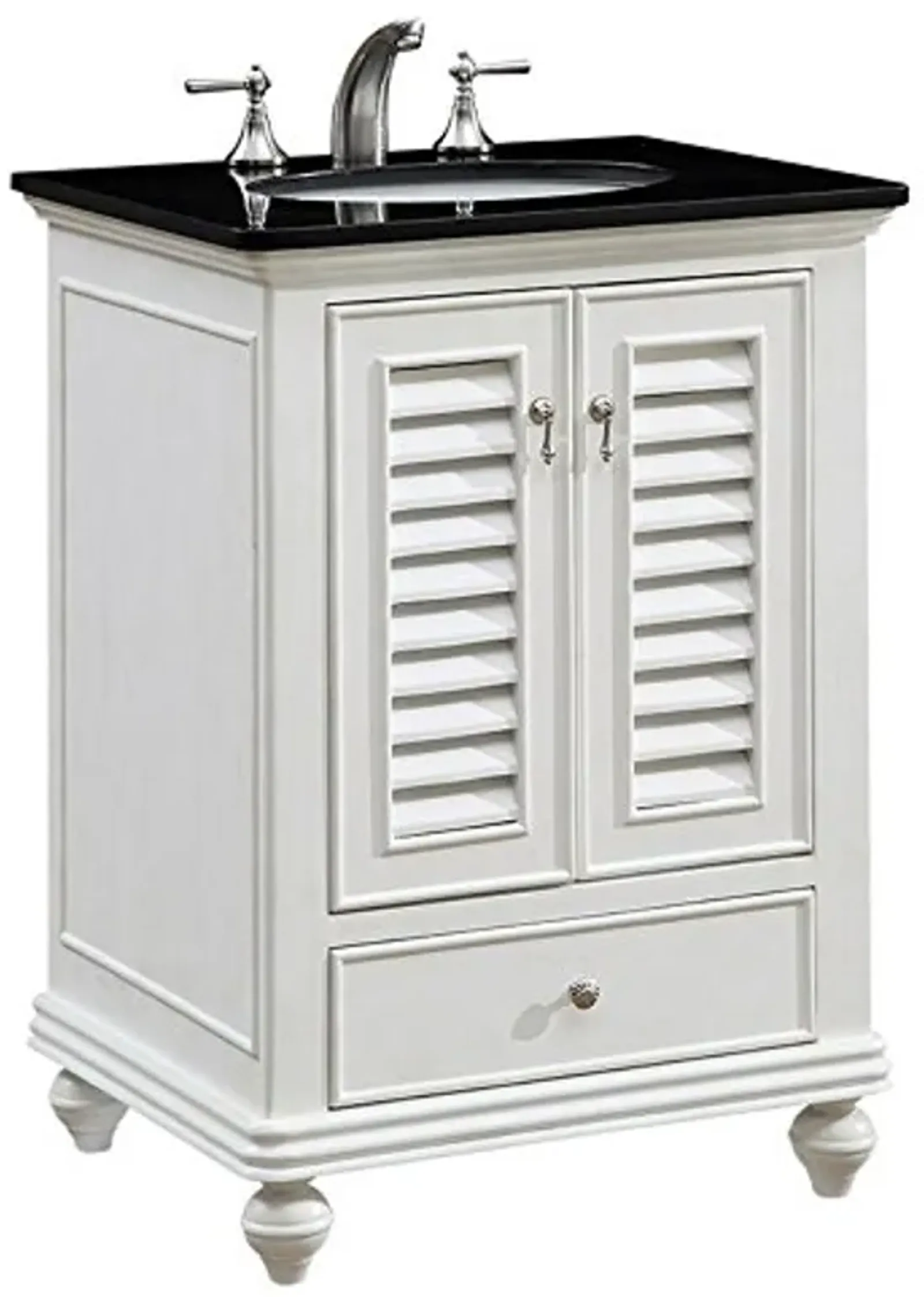 Elegant Decor VF-1022 Single Bathroom Vanity Set, 25", Antique White/VF-1022