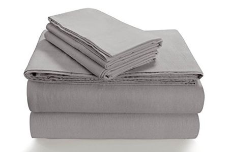 Tribeca Living SOLFL170SSTWSG Solid 5-Ounce Flannel Extra Deep Pocket Sheet Set Twin Silver Grey