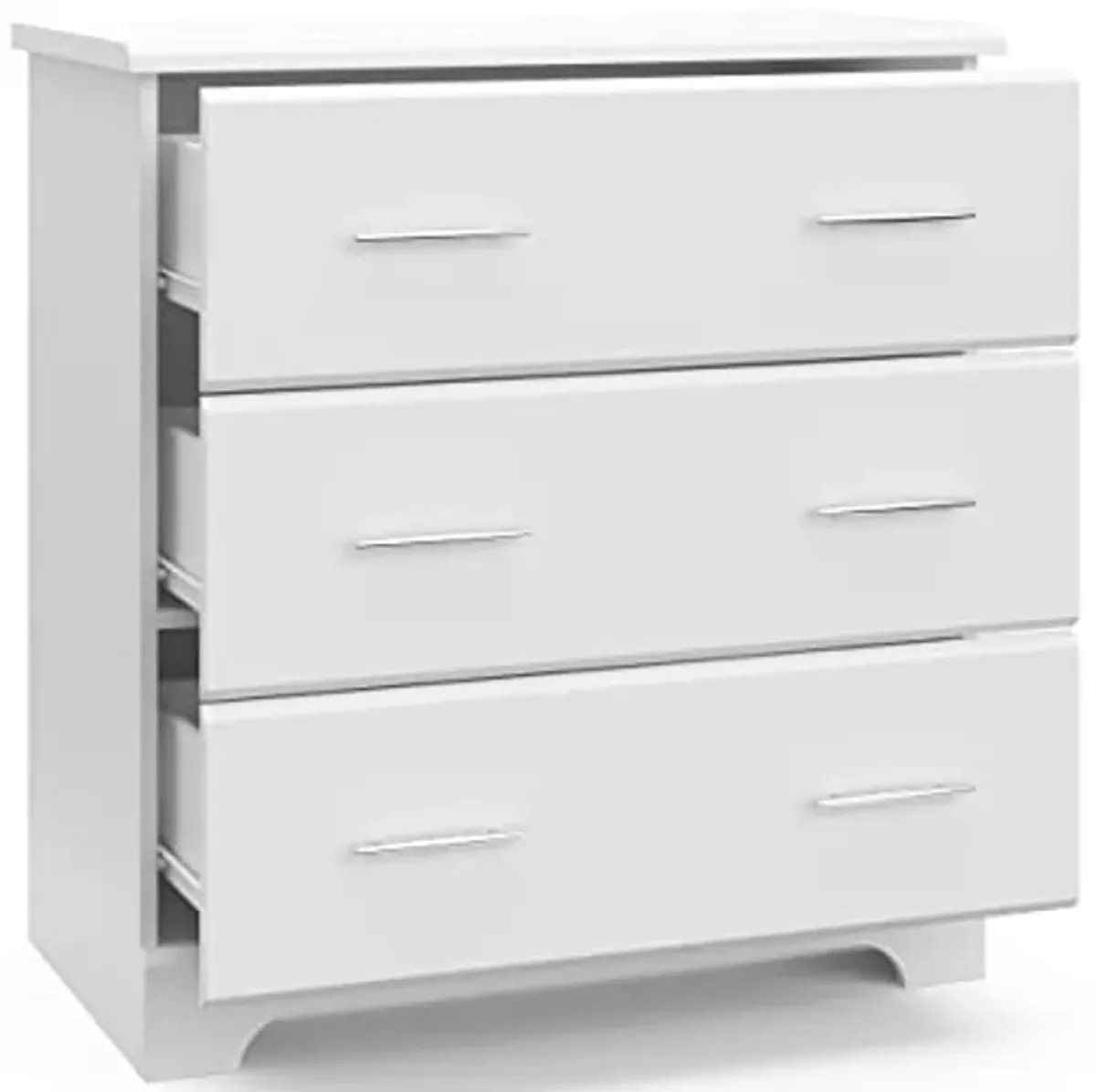 Storkcraft Brookside 3 Drawer Dresser (White) – Baby and Kids Bedroom Organizer, Nursery Chest, Storage Dresser With Drawers, Universal Design