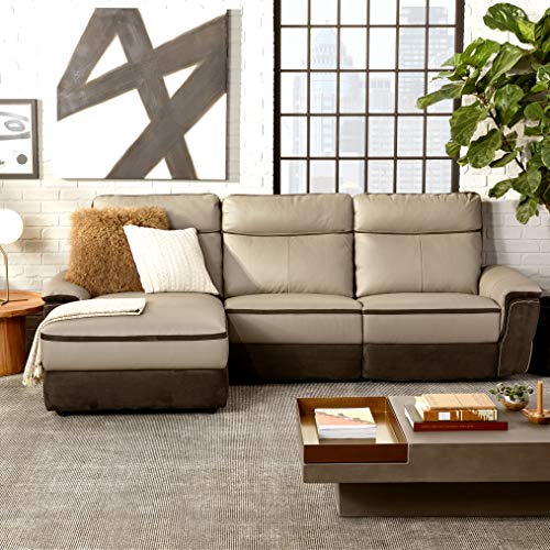 Homelegance Laertes Two-Tone Power Reclining Sofa With Left Side Chaise ...