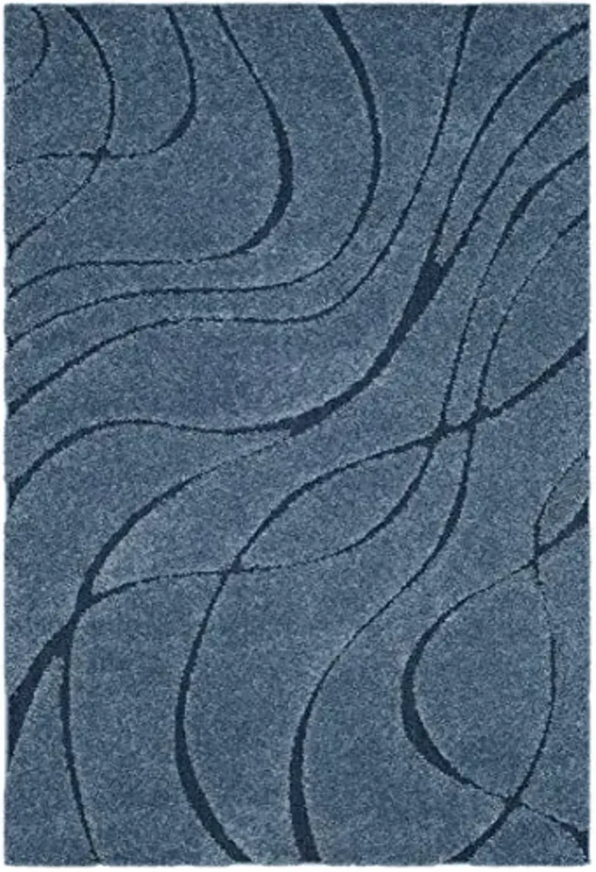 SAFAVIEH Florida Shag Collection Area Rug - 6' x 9', Light Blue & Blue, Non-Shedding & Easy Care, 1.2-inch Thick Ideal for High Traffic Areas in Living Room, Bedroom (SG471-6065)