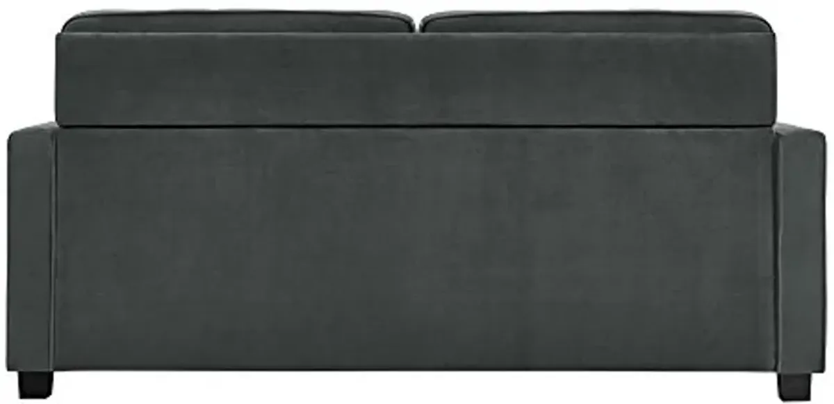 DHP Signature Sleep Casey Velvet Sofa with Memory Foam Mattress, Gray, Queen