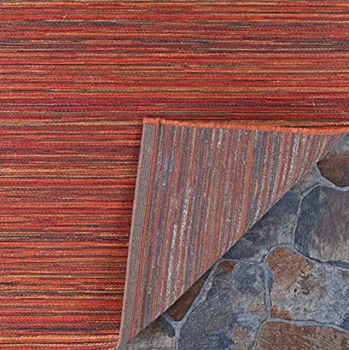 Couristan Cape Outdoor Area Rug - Hinsdale 3'11" x 5'6" in Crimson Red and Multicolor, Durable, Hose Washable, Flatwoven Floor Covering for Patio, Mudroom Or Kitchen Decor