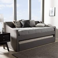 Baxton Studio Barnstorm Upholstered Daybed with Trundle in Gray
