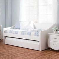 Baxton Studio Barnstorm Faux Leather Daybed with Trundle in White