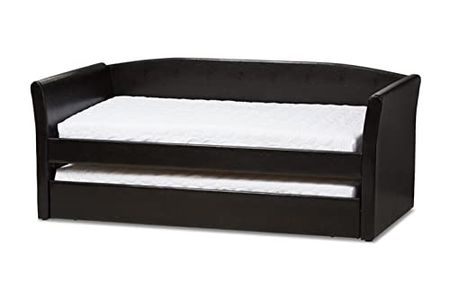 Baxton Studio Camino Faux Leather Daybed with Trundle in Black