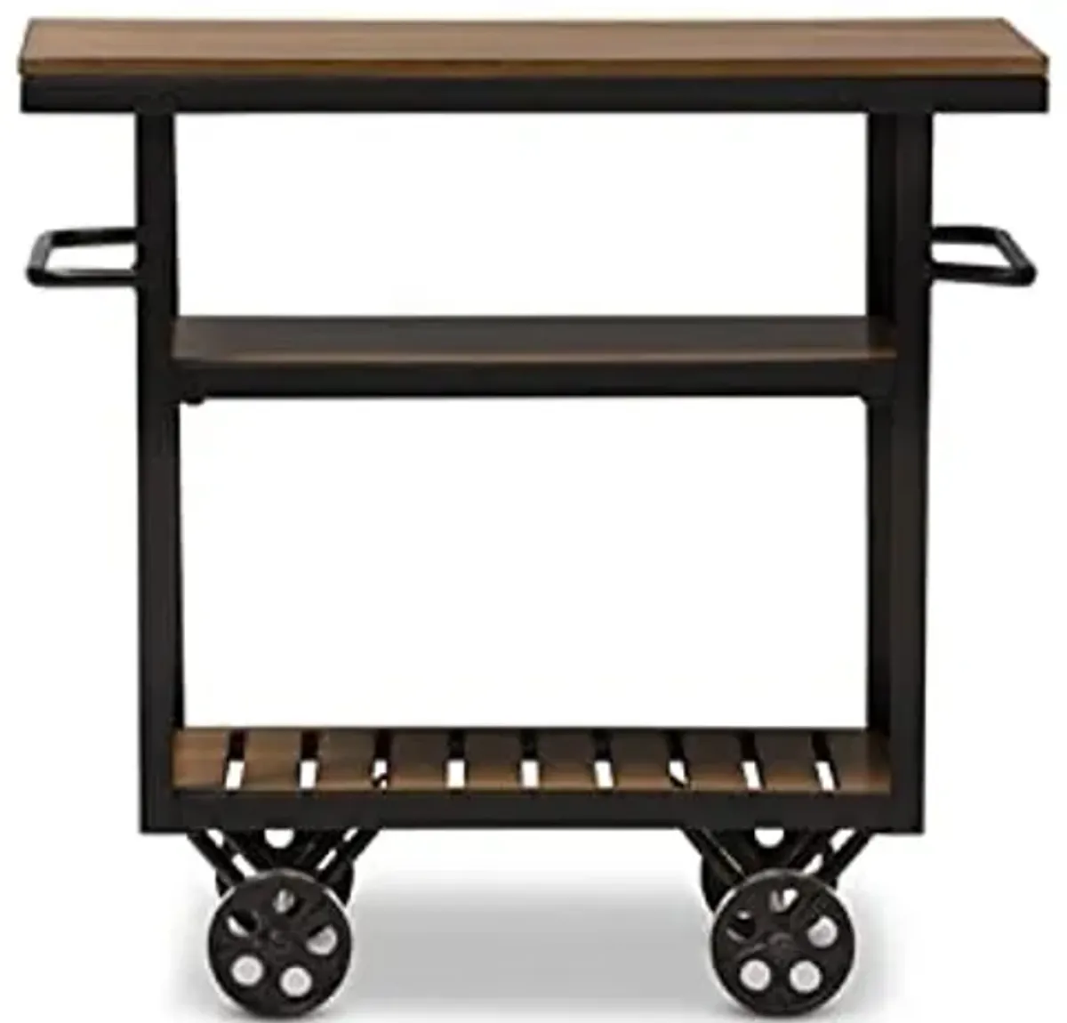 Baxton Studio Kennedy Rustic Industrial Style Mobile Serving Cart