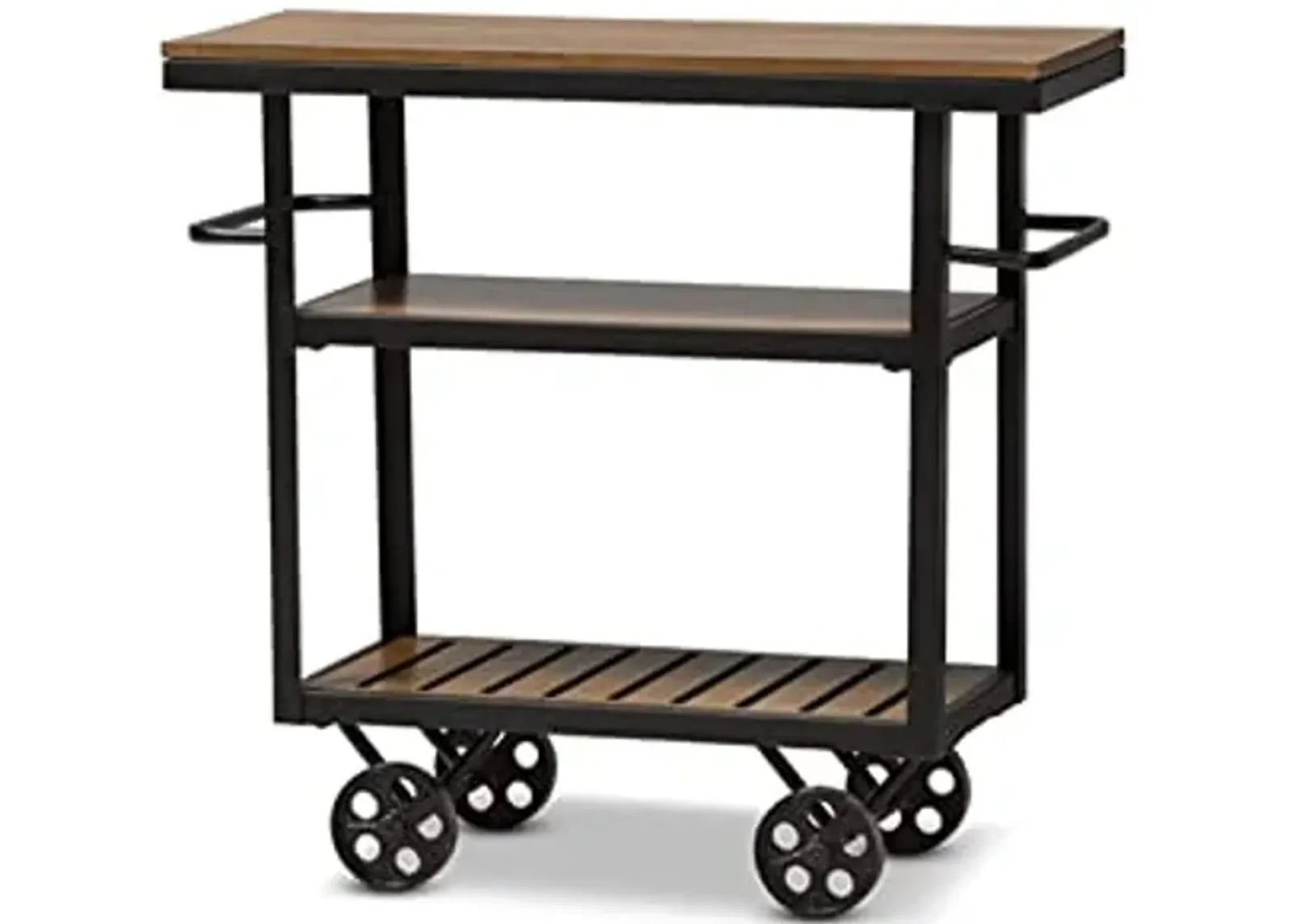 Baxton Studio Kennedy Rustic Industrial Style Mobile Serving Cart