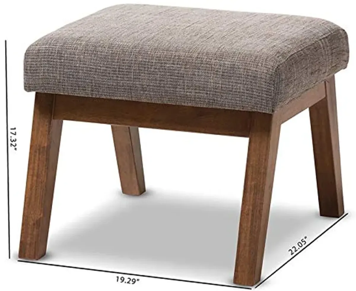 Baxton Studio Aberdeen Mid-Century Modern Upholstered Ottoman