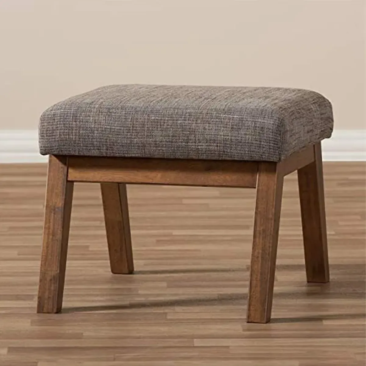 Baxton Studio Aberdeen Mid-Century Modern Upholstered Ottoman