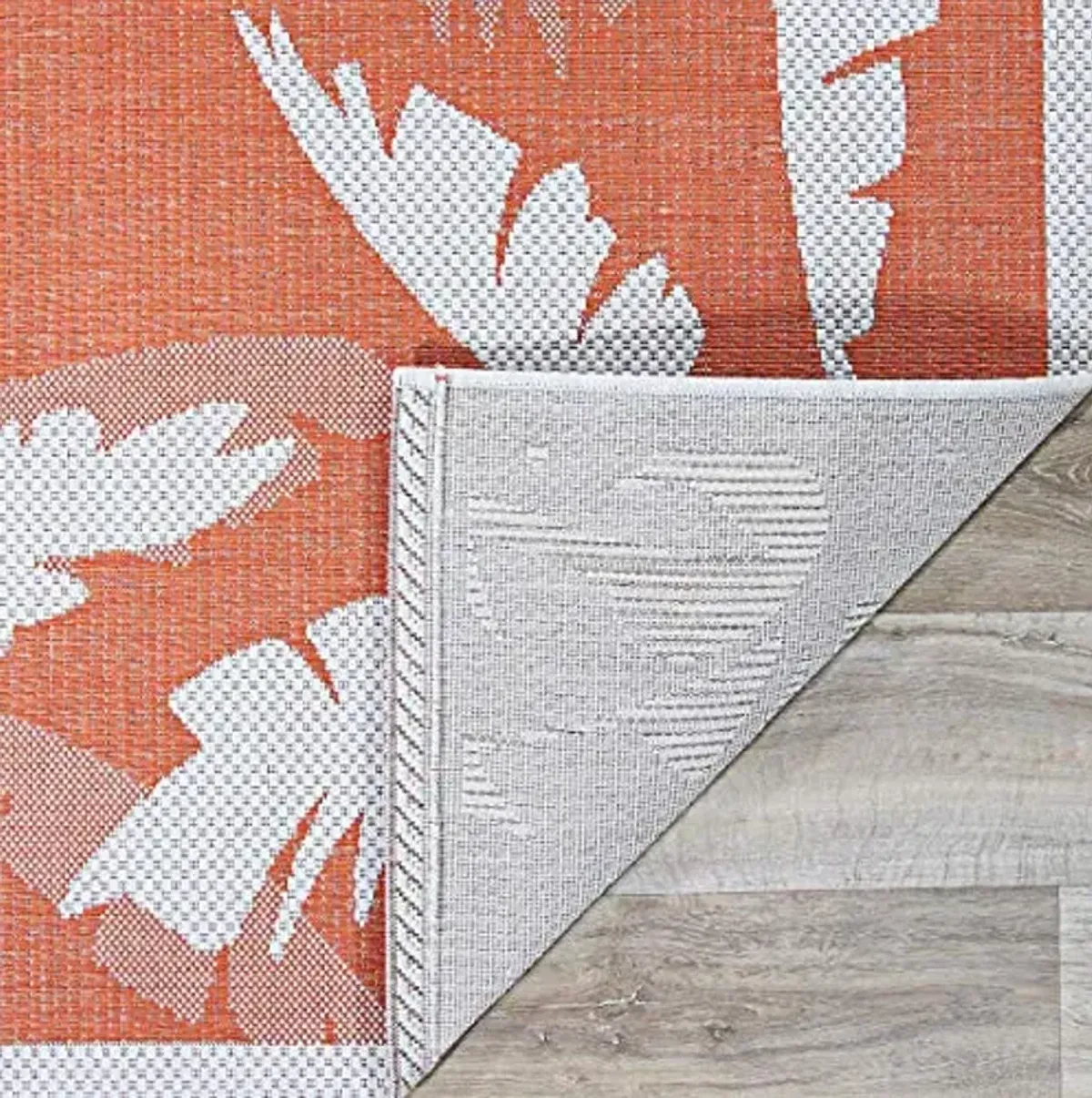 Couristan Monaco Indoor Outdoor Area Rug – Coastal Flora 2'3" X 7'10" Runner in Ivory Orange – Flatwoven, Hose Washable, Pet Friendly Rug for Patio, Porch and Home Decor