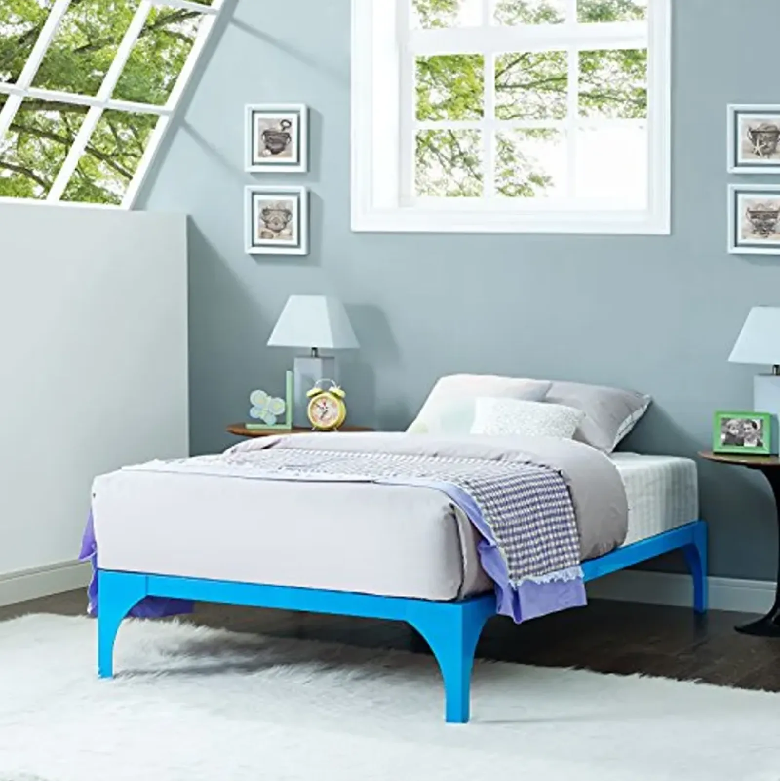 Modway Ollie Twin Bed Frame in Light Blue