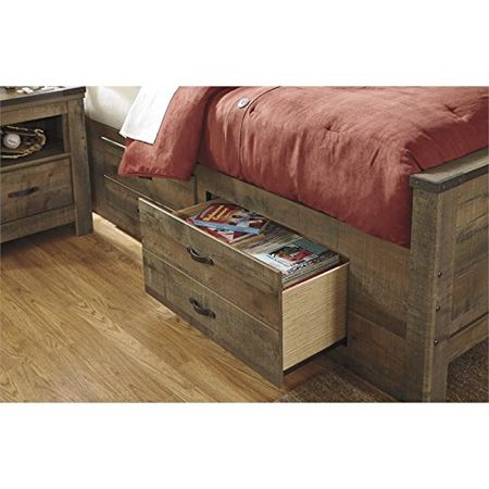 Ashley Furniture Trinell Full Panel Bed with Underbed Storage in Brown