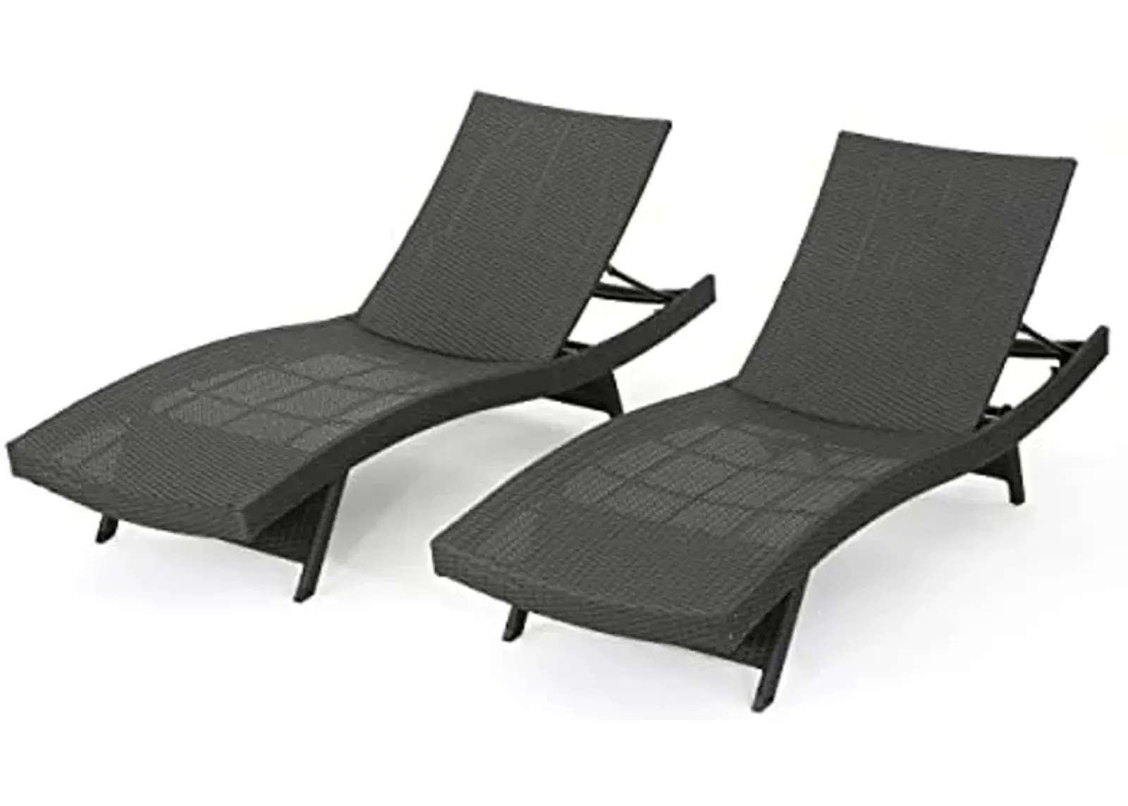 Christopher Knight Home Salem Outdoor Wicker Chaise Lounge Chairs, 2-Pcs Set, Grey