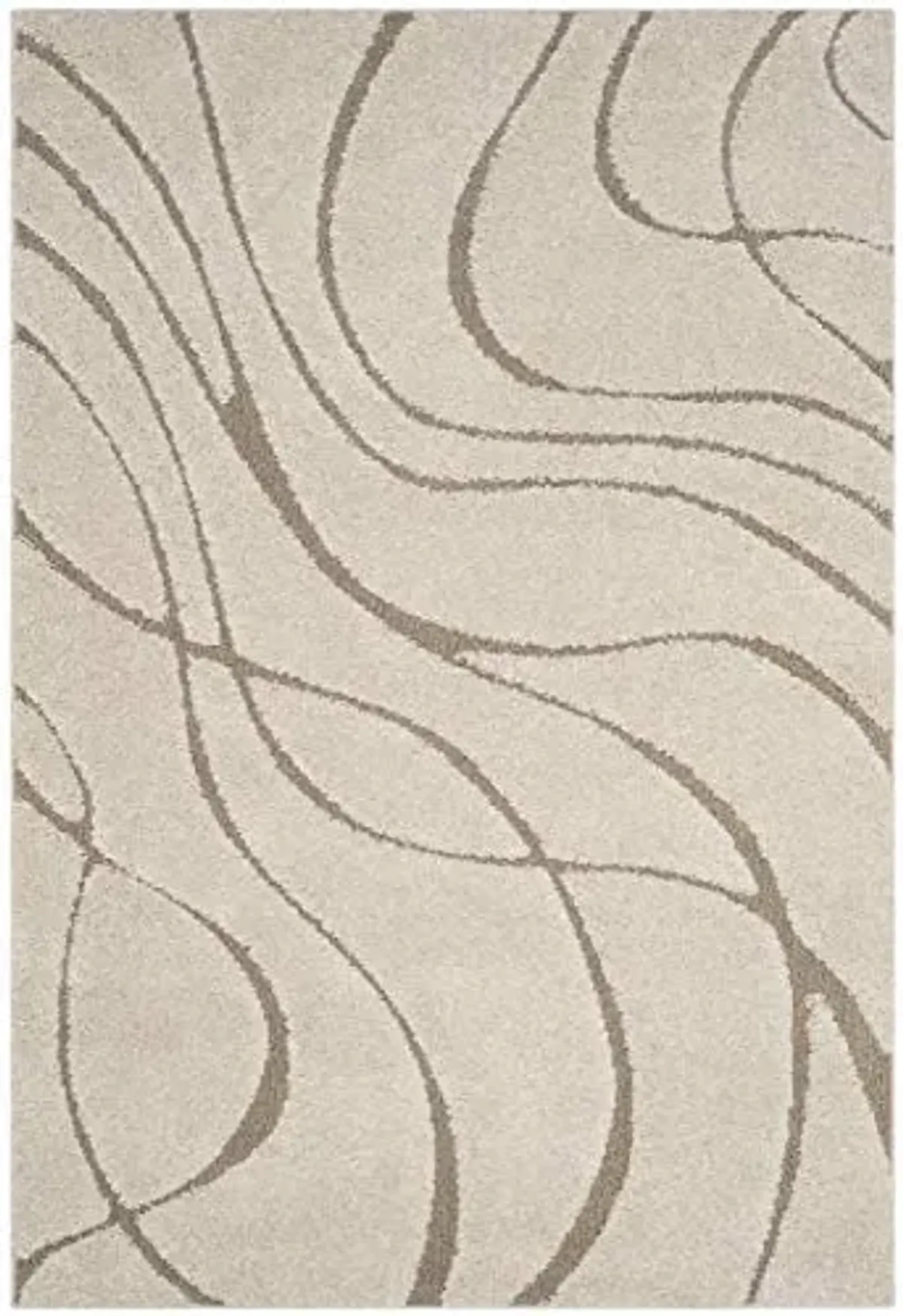 SAFAVIEH Florida Shag Collection Area Rug - 8'6" x 12', Cream & Beige, Non-Shedding & Easy Care, 1.2-inch Thick Ideal for High Traffic Areas in Living Room, Bedroom (SG471-1113)