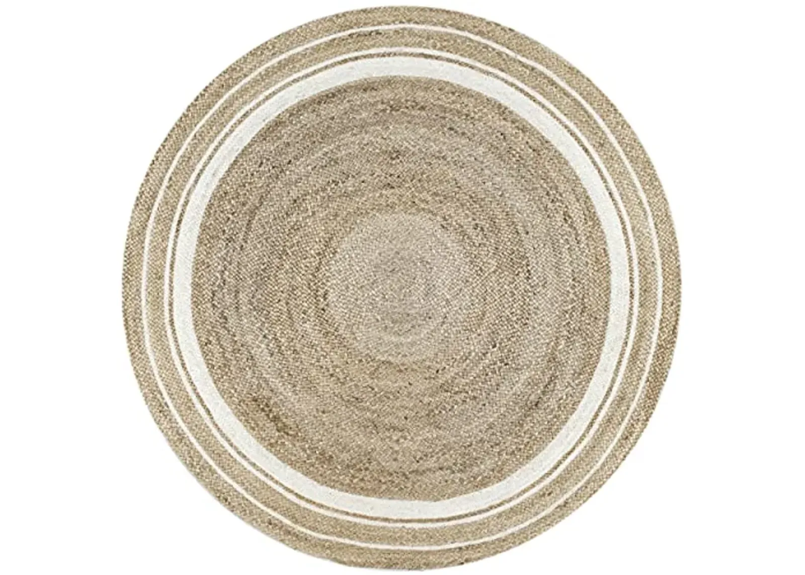 nuLOOM Rikki Coastal Braided Jute Area Rug, 8', Off-white, Round