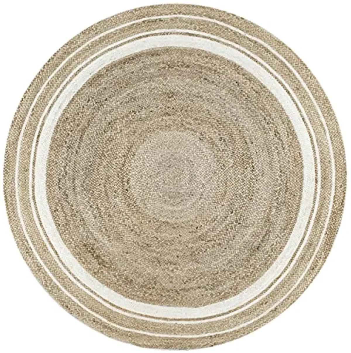 nuLOOM Rikki Coastal Braided Jute Area Rug, 8', Off-white, Round