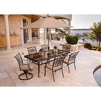 Hanover TRADDN7PCSW2G-SU Traditions 7 Piece Dining Set in Tan Outdoor Furniture
