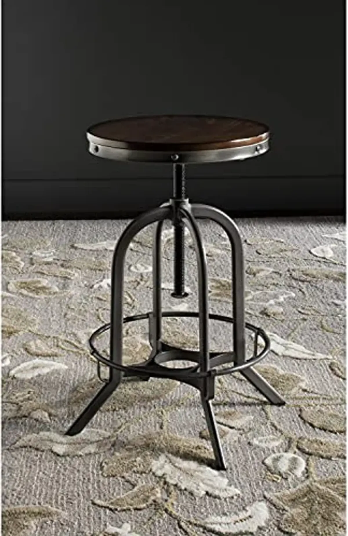 Safavieh Home Collection Wildomar Burnt Oak Swivel Stool