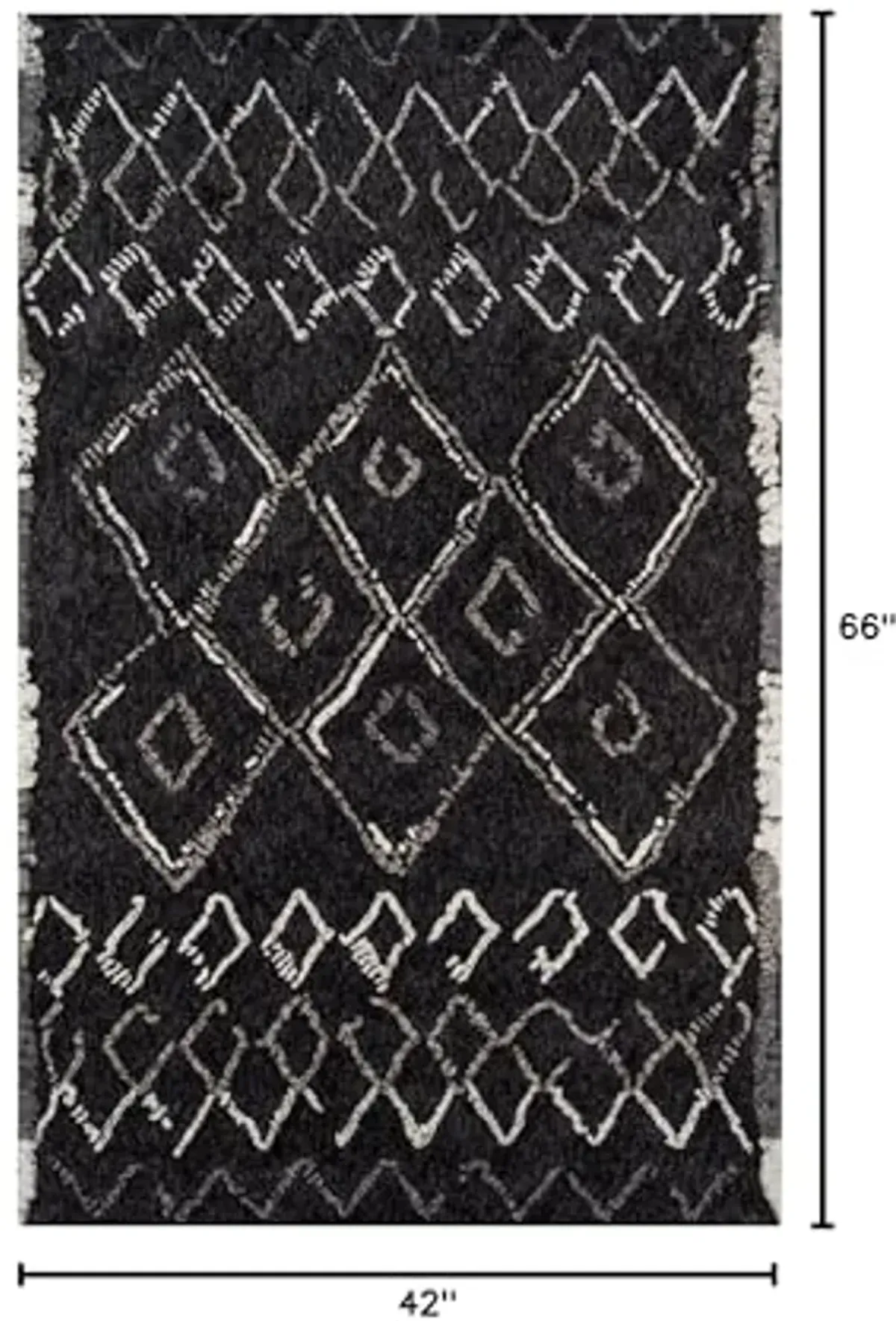 Momeni Rugs Margaux Table Tufted Contemporary Geometric Area Rug, 3'6" x 5'6", Black