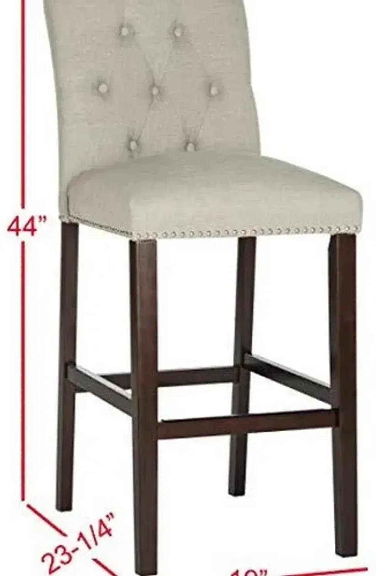 Safavieh Home Collection Norah Light Grey and Espresso Barstool (Set of 2)