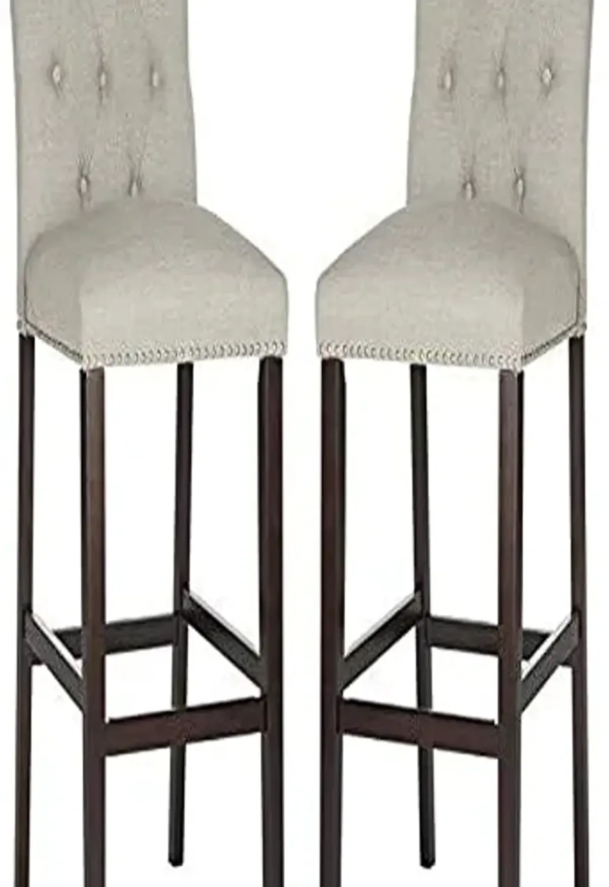 Safavieh Home Collection Norah Light Grey and Espresso Barstool (Set of 2)
