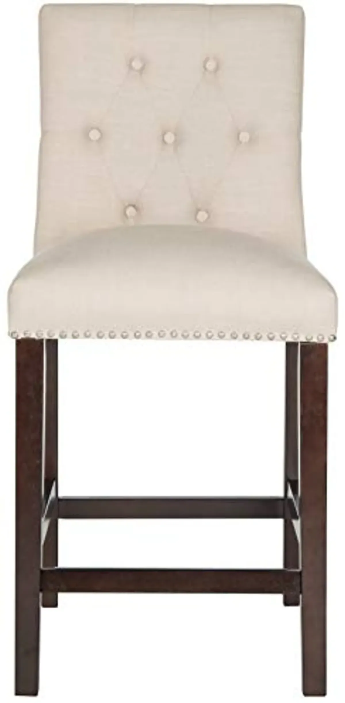 Safavieh Home Collection Norah Beige and Espresso Counter Stool (Set of 2)