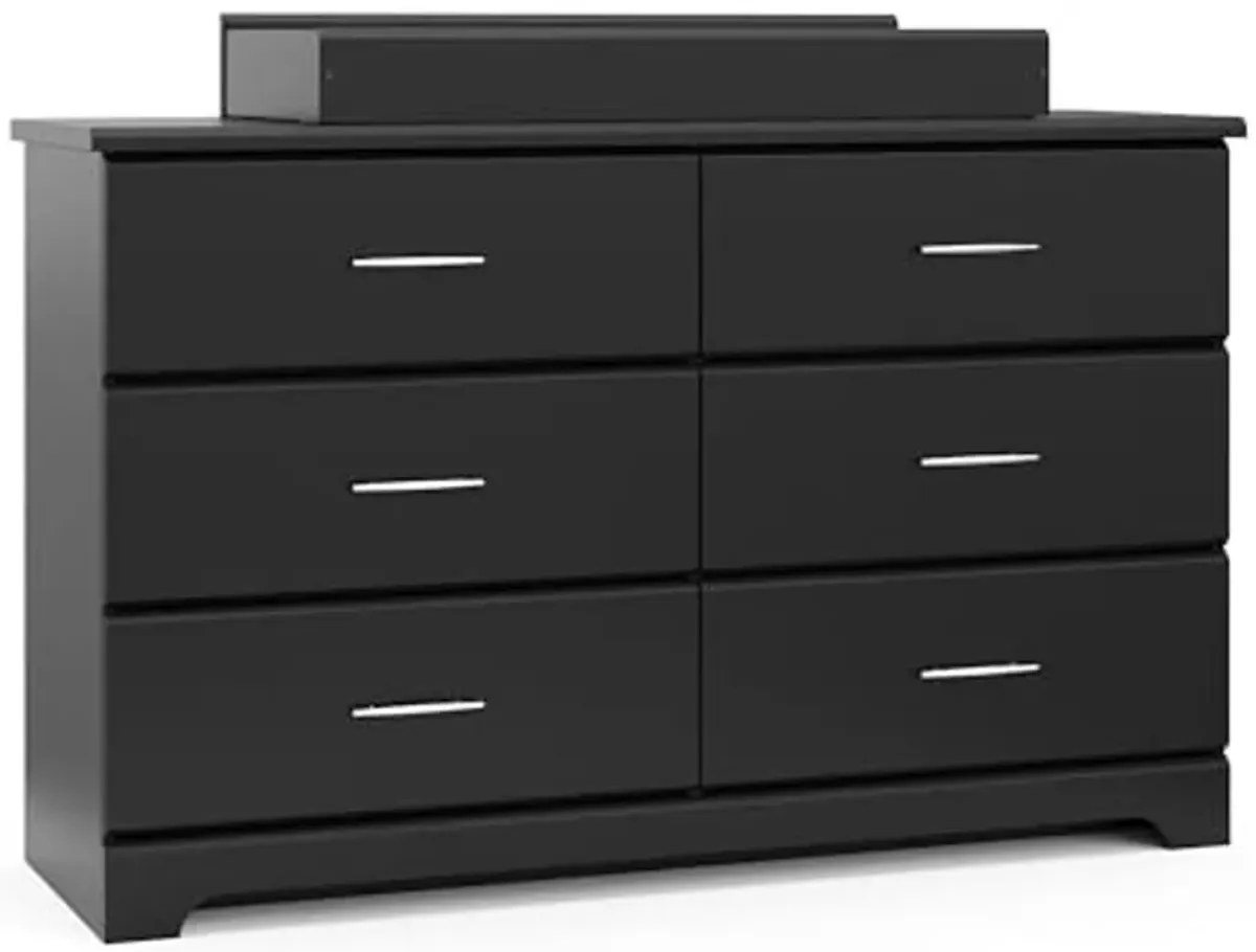 Storkcraft Brookside 6 Drawer Double Dresser (Black) – GREENGUARD Gold Certified, For Nursery, Kids Organizer, Chest of Drawers