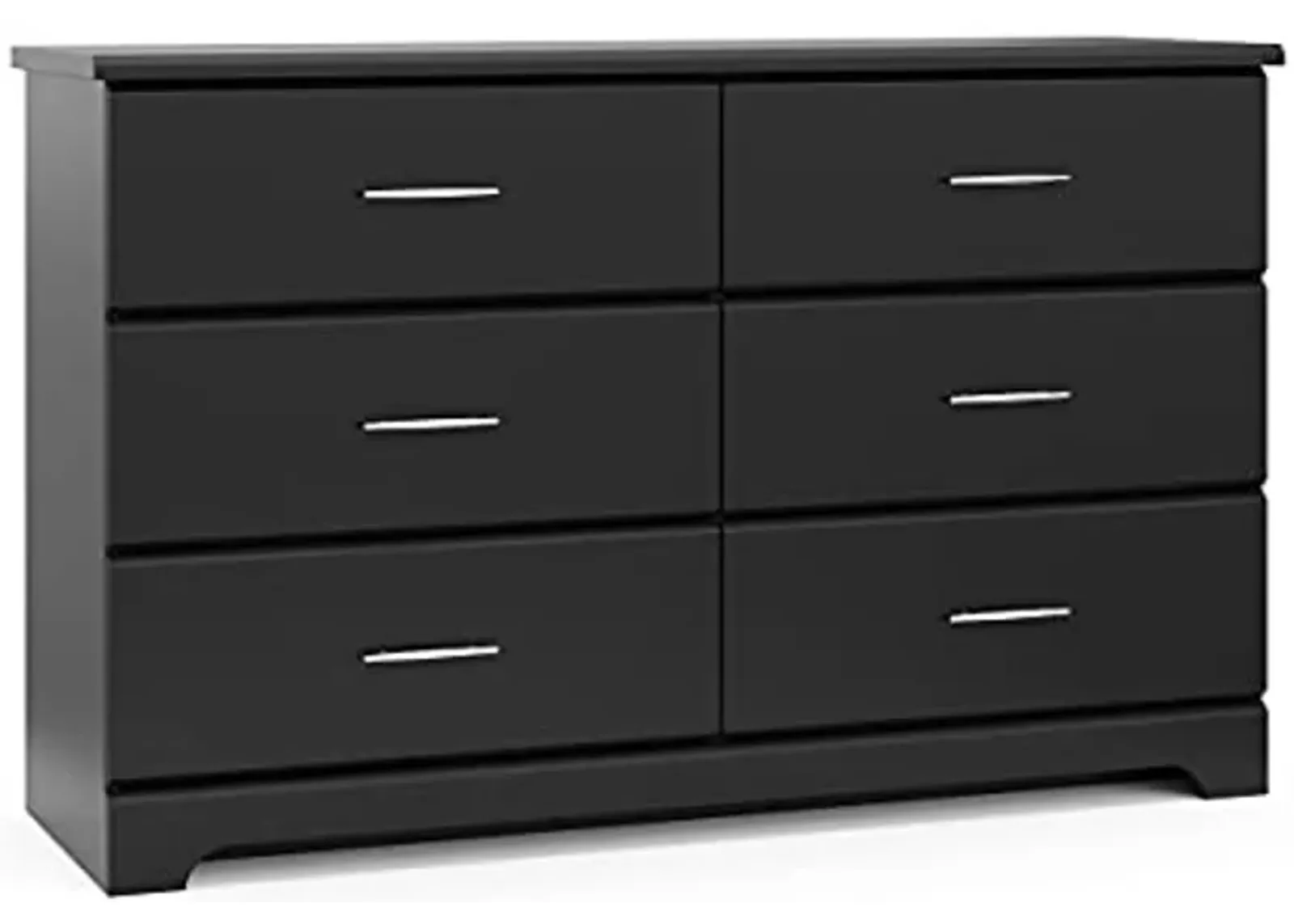 Storkcraft Brookside 6 Drawer Double Dresser (Black) – GREENGUARD Gold Certified, For Nursery, Kids Organizer, Chest of Drawers