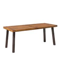 Christopher Knight Home 298192 Spanish Bay Acacia Wood Outdoor Dining Table | Perfect for Patio | with Teak Finis, Brown