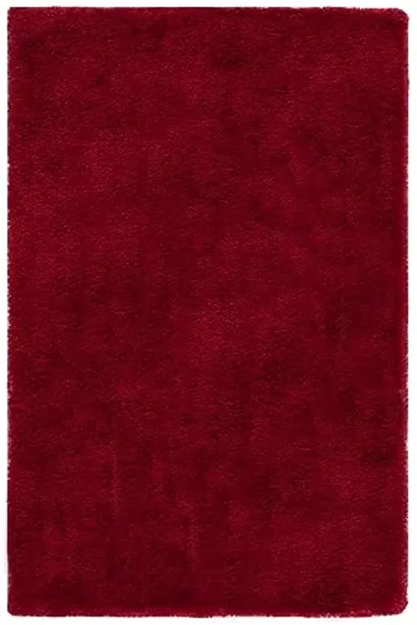 SAFAVIEH Luxe Shag Collection 4' x 6' Red SGX160E Handmade Glam 3.2-inch Extra Thick Area Rug