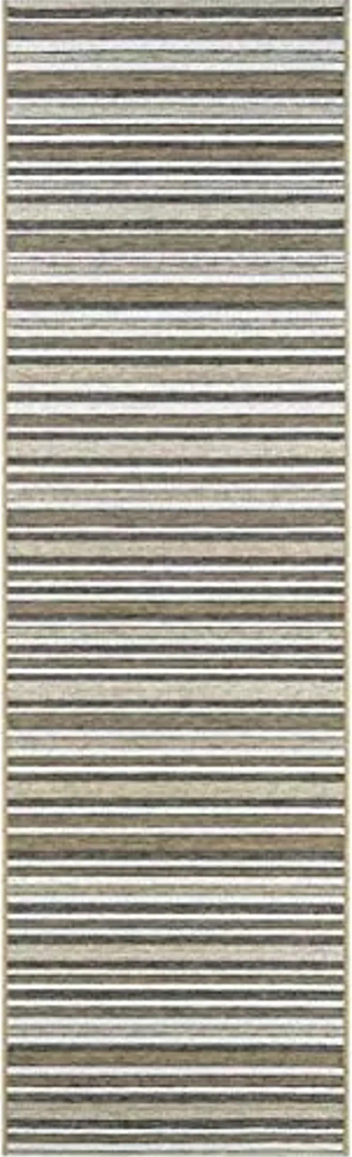 Couristan Indoor/Outdoor Runner Rug – 2'3" x 7'10" Light Brown-Ivory Stripes – Durable, Easy to Clean, Flatwoven Rug for Patio, Entryway or Mudroom – Cape Brockton