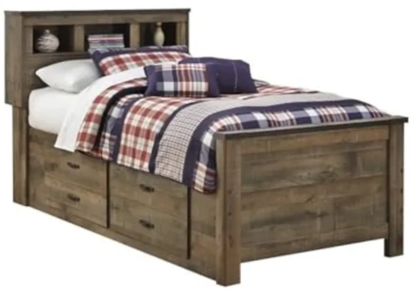 Ashley Furniture Trinell Twin Bed with Underbed Storage in Brown