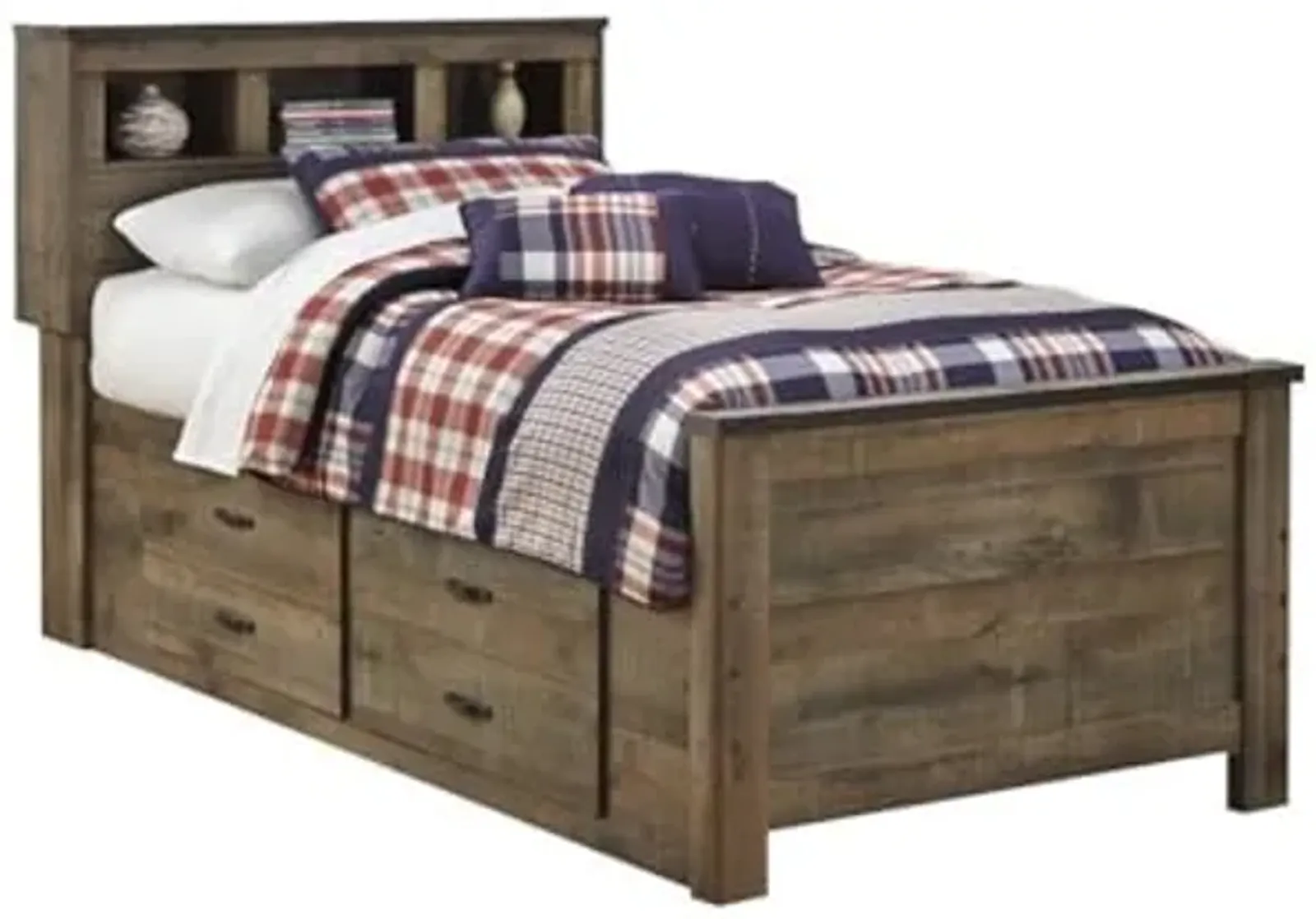 Ashley Furniture Trinell Twin Bed with Underbed Storage in Brown