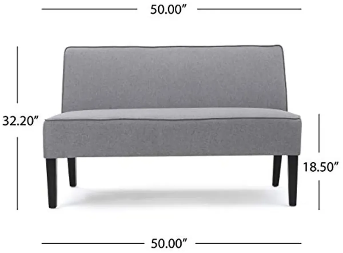 Christopher Knight Home Dejon Modern Fabric Loveseat, Gray / Matte Black Dimensions: 30.00”D x 50.00”W x 32.20”H