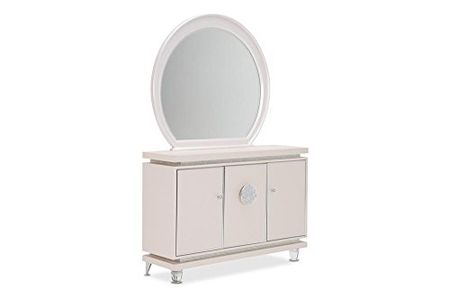 Glimmering Heights Dresser and Mirror in Ivory by Aico