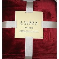 Lauren Ralph Lauren Micromink Blanket - Majestic Ruby Red - TWIN size - 66 x 90